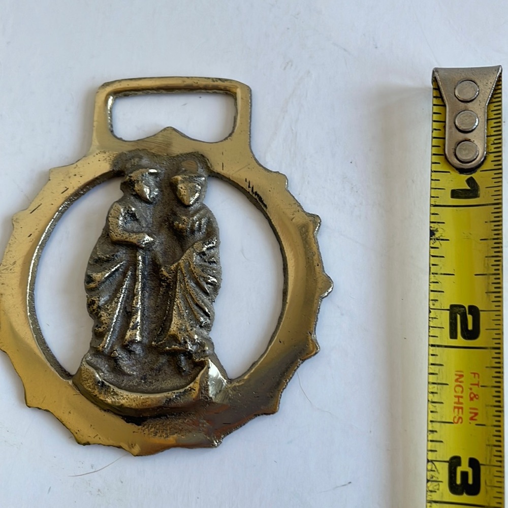 Vintage Horse Harness medallion Brass